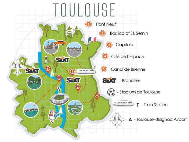 City map Toulouse