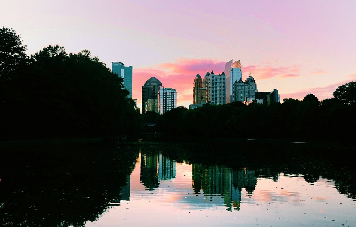 Vue sur la ville d’Atlanta depuis le Parc Piedmont