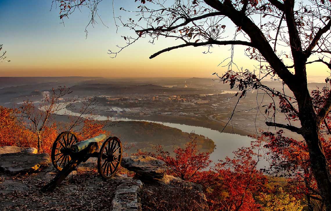 Vue sur Chattanooga depuis les Appalaches