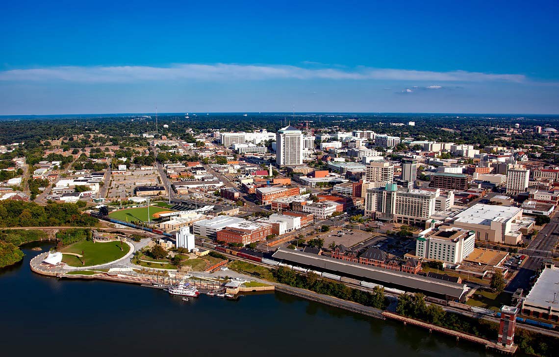 Vue aérienne de la ville de Montgomery