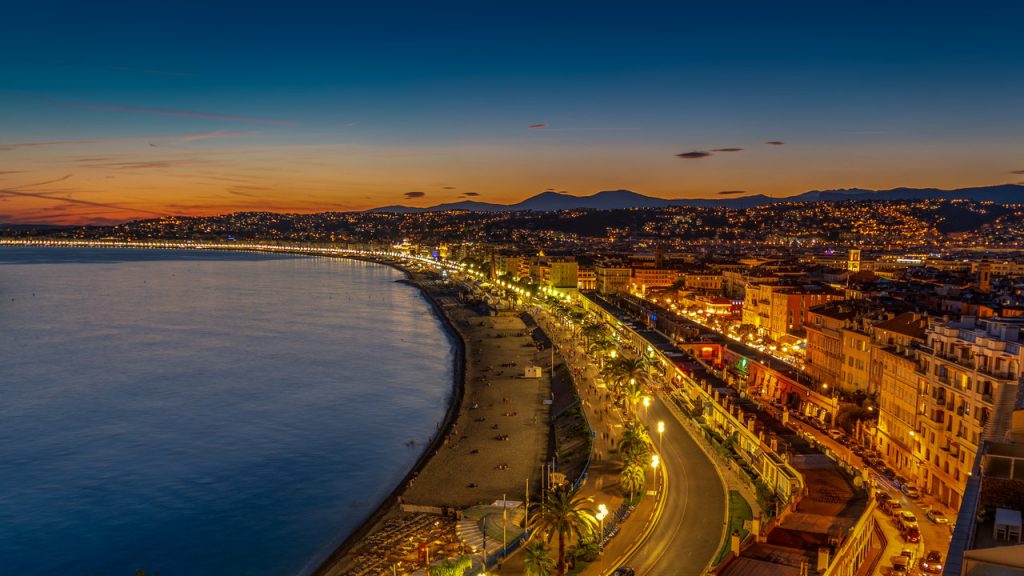 promenade des anglais de nuit