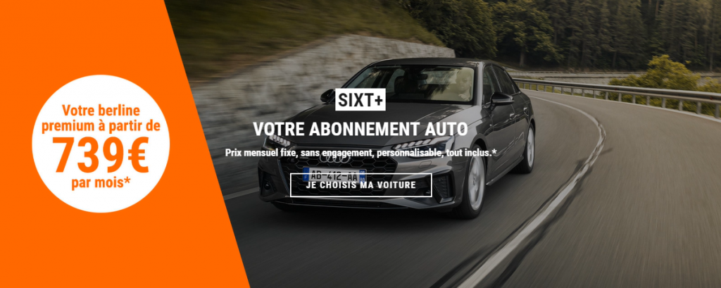 affiche location longue durée berline Sixt +