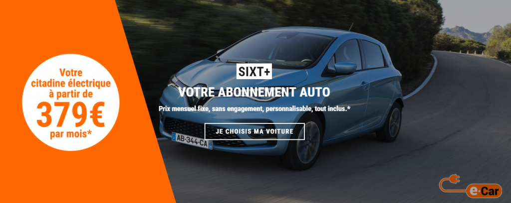 SIXT+ abonnement auto Renault zoe électrique