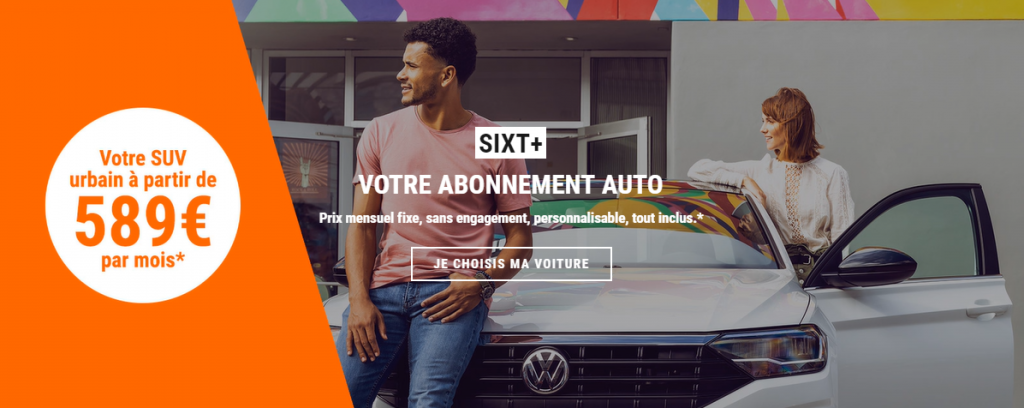 Affiche SUV Urbain Sixt + abonnement auto