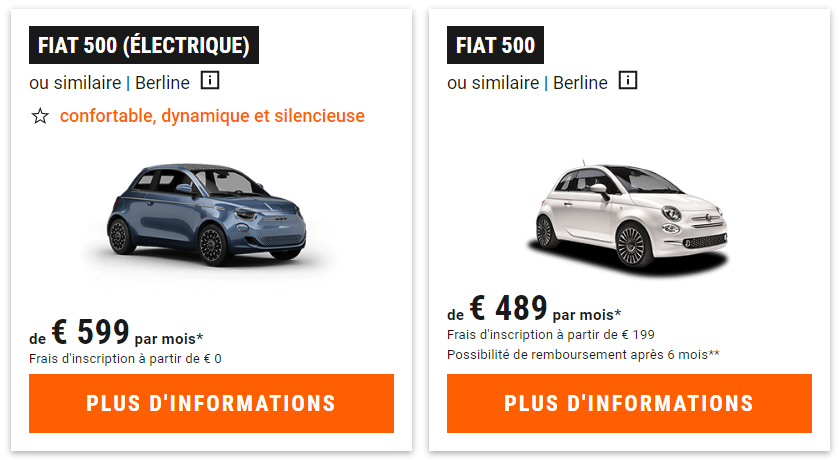 abonnement sixt fiat