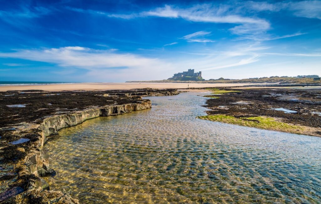 L'immensité des plages du Northumberland en Angleterre