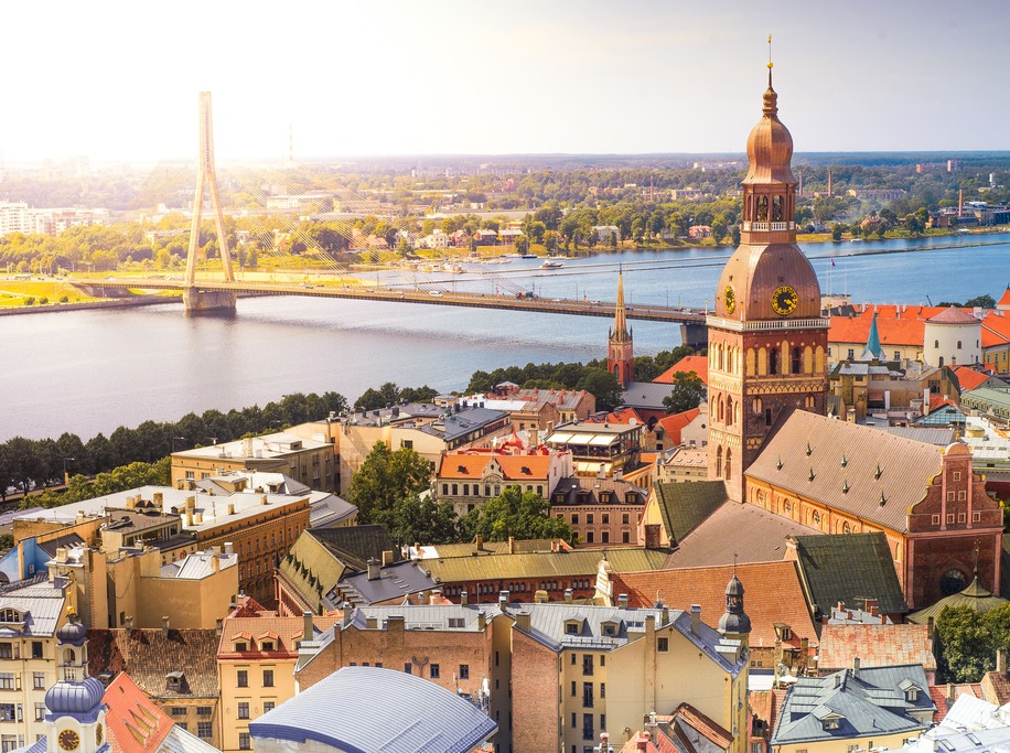 Vue sur Riga et la Daugava 